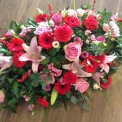 Pink and Red Casket Spray